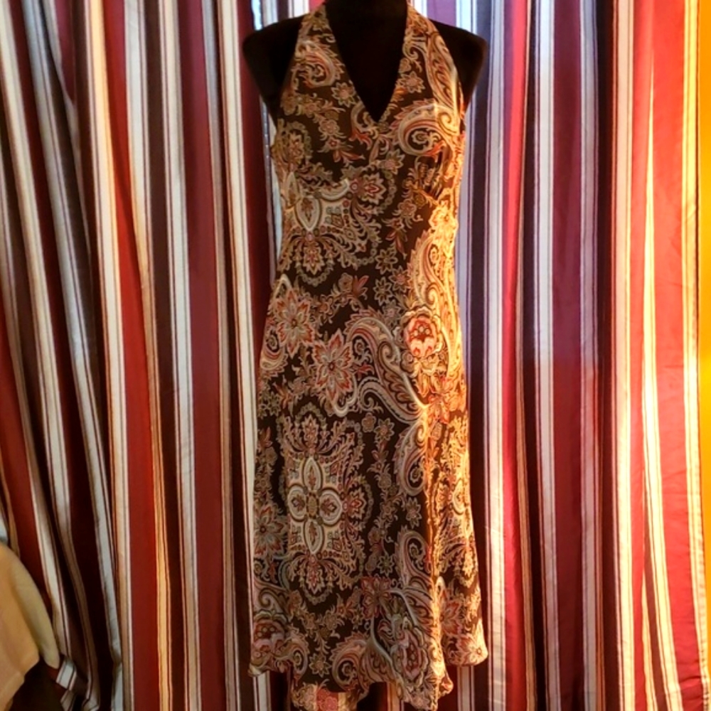 Ann Taylor Brown Paisley Sleeveless